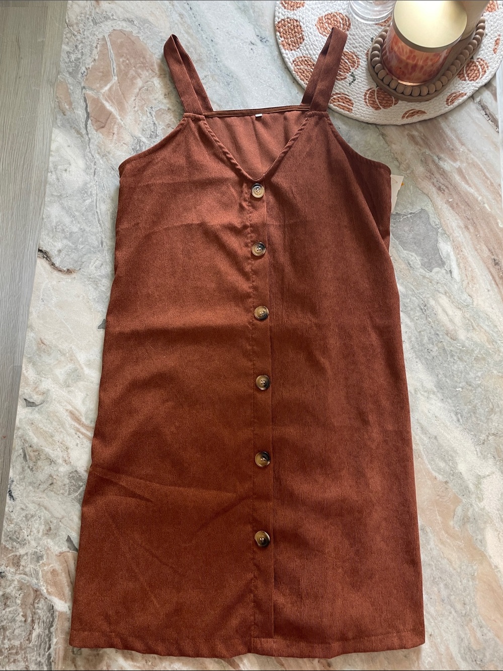 Rust Button-Front Sundress — Women